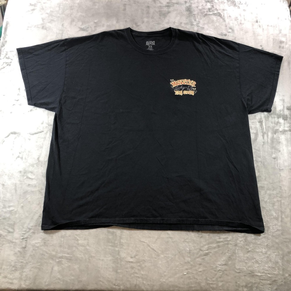 Lucky 13 Shirt Mens 4XL Black Monster Fan Club Hot Rod Graphic Tee So Long